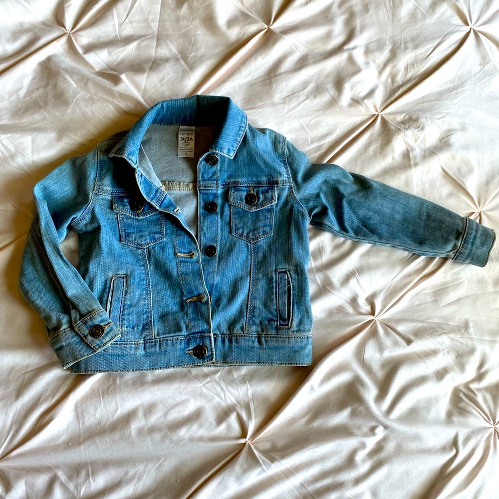 CARTERS Toddler Girl Denim Jacket - light blue wash -Size 3